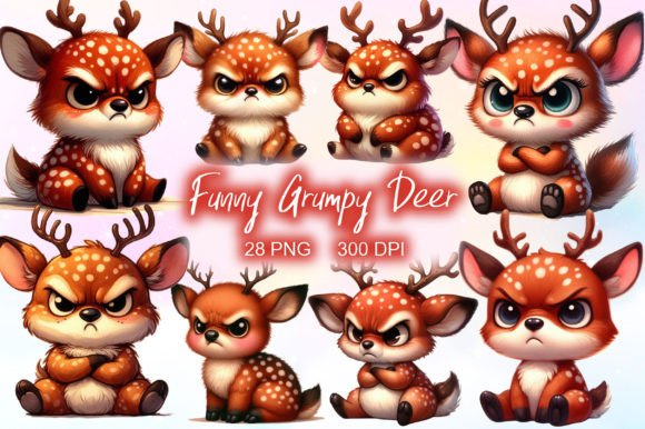 Download Funny Grumpy Deer Clipart PNG - Clipart Collection