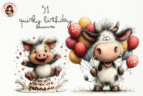 Download Quirky Birthday Animals PNG Clipart - Clipart Collection
