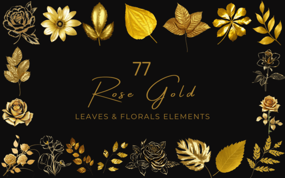 Download 77 Rose Gold Leaves &amp; Floral PNG Clipart - Clipart Collection