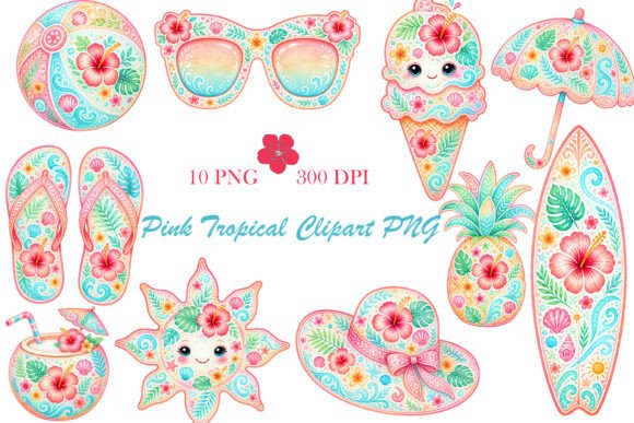 Download Pink Tropical Clipart PNG - Clipart Collection