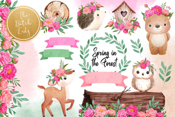 Download Spring Forest Animal Clipart Set - Clipart Collection