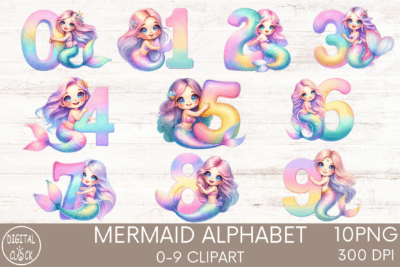 Download Mermaid Birthday Alphabet Clipart PNG - Clipart Collection