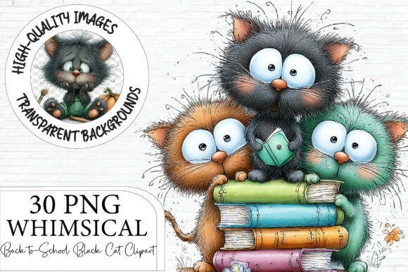 Download Back to School Black Cat Clipart - Clipart Collection