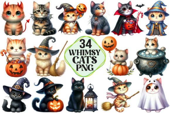 Download Whimsy Halloween Cat Clipart - Clipart Collection