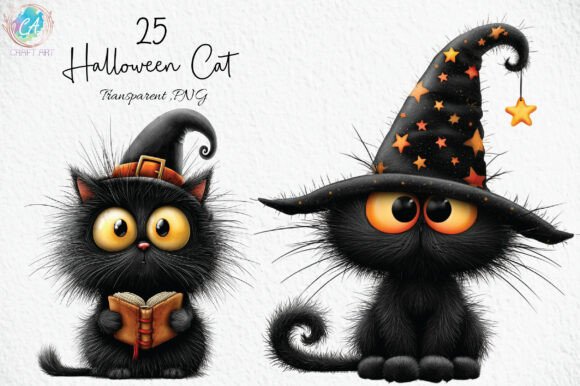 Download Cute Halloween Cat Clipart PNG - Clipart Collection