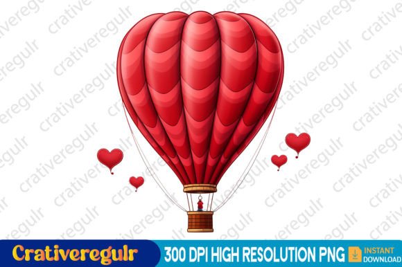 Download Valentines Hot Air Balloon Clipart - Clipart Collection