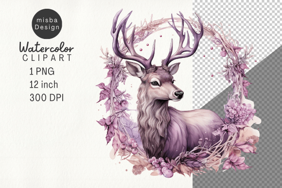 Download Vintage Christmas Deer Clipart PNG - Clipart Collection