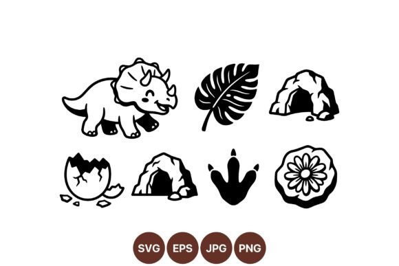 Download Cute Dino Jungle Clipart Set - Clipart Collection
