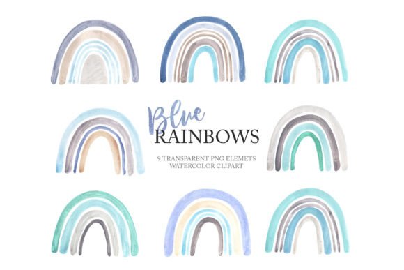 Download Watercolor Blue Baby Boy Rainbow Clipart - Clipart Collection