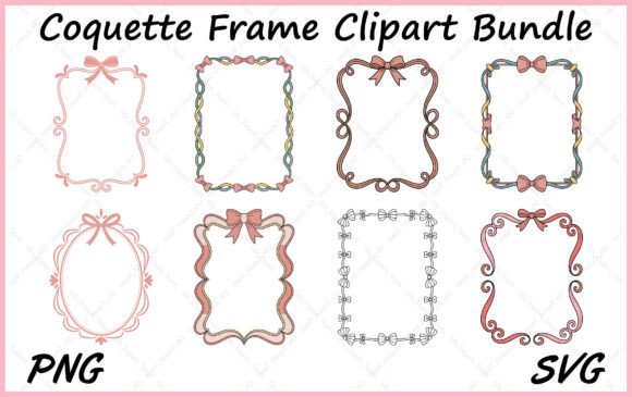 Download Coquette Border PNG Clipart Bundle - Clipart Collection