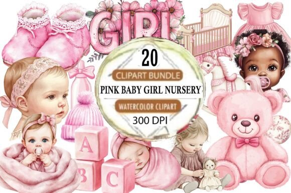 Download Pink Baby Girl Nursery Clipart - Clipart Collection