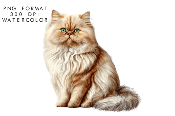 Download Watercolor Persian Cat Clipart - Clipart Collection