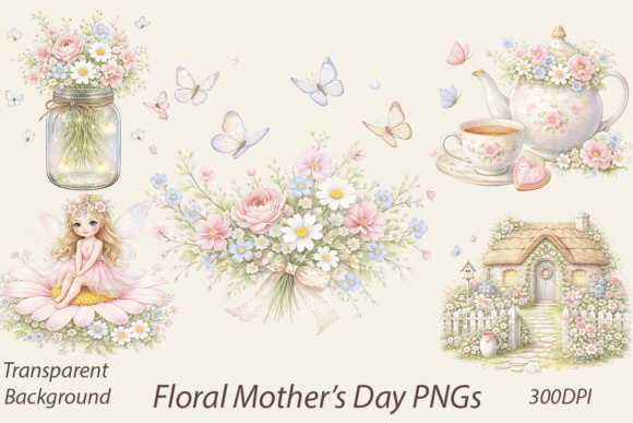 Download Whimsical Floral Clipart Bundle - Clipart Collection
