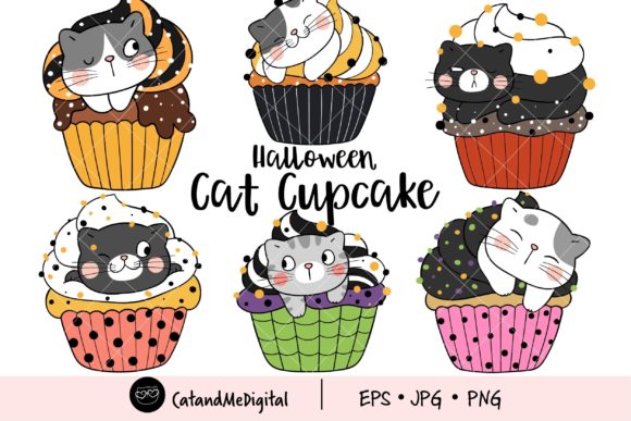 Download Halloween Cat Cupcake Clipart - Clipart Collection
