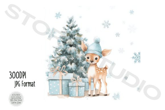 Download Cute Christmas Deer Clipart Set - Clipart Collection