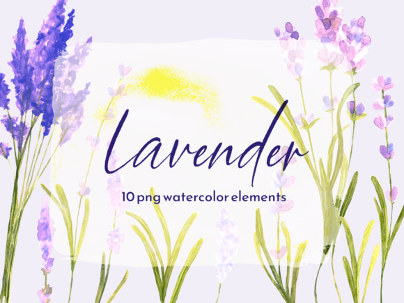Download Watercolor Lavender Foliage Clipart Set - Clipart Collection