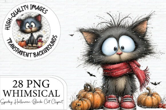 Download Spooky Halloween Black Cat Clipart - Clipart Collection