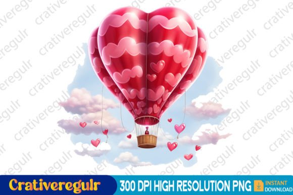 Download Valentines Hot Air Balloon Clipart - Clipart Collection