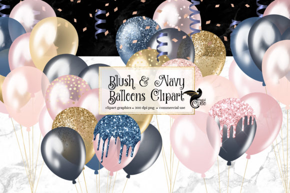Download Blush and Navy Balloons Clipart - Clipart Collection