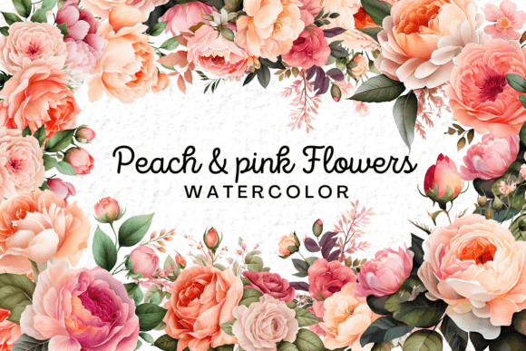 Download Pink &amp; Peach Flowers Watercolor Clipart - Clipart Collection