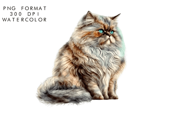 Download Watercolor Persian Cat Clipart - Clipart Collection