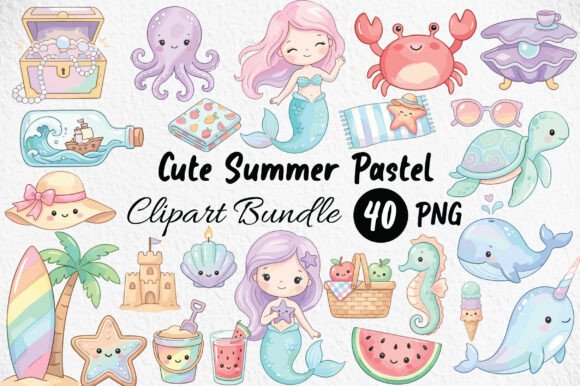 Download Cute Summer Pastel Clipart - Clipart Collection