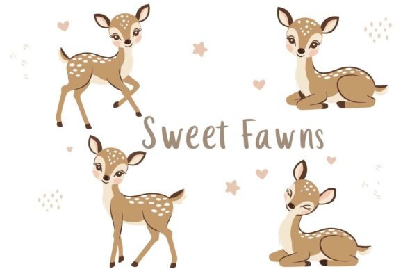Download Sweet Baby Deer Clipart Set - Clipart Collection
