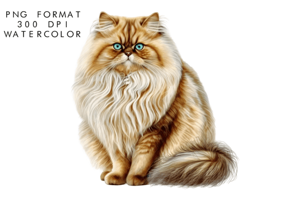 Download Watercolor Persian Cat Clipart - Clipart Collection
