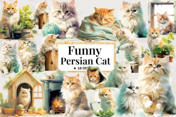 Download Funny Persian Cat Clipart - Clipart Collection