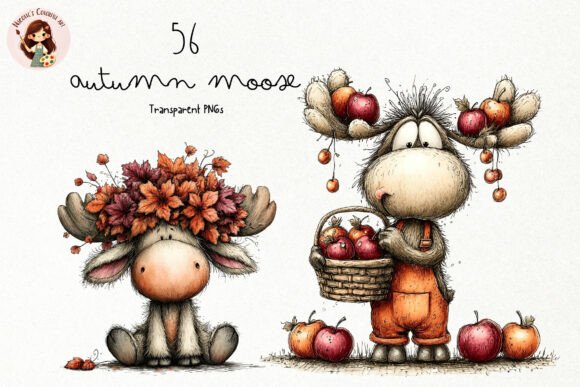 Download Autumn Moose PNG Clipart Bundle - Clipart Collection