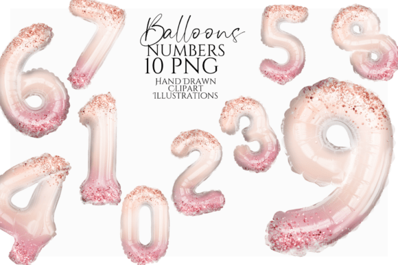 Download Rose Gold Balloon Numbers Clipart - Clipart Collection