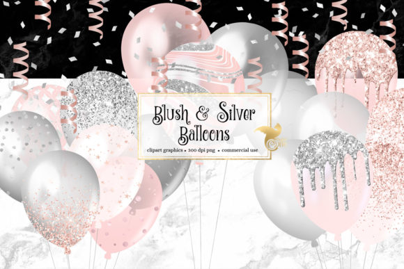 Download Blush and Silver Balloons Clipart - Clipart Collection