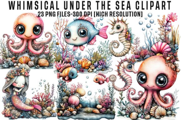 Download Whimsical Under the Sea Clipart - Clipart Collection