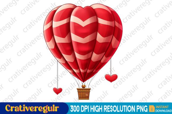 Download Valentines Hot Air Balloon Clipart - Clipart Collection