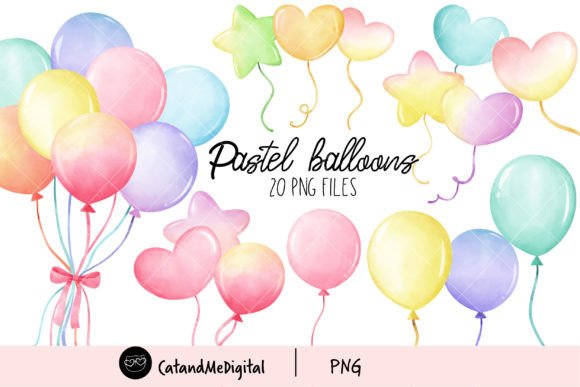 Download Pastel Balloons Clipart - Clipart Collection