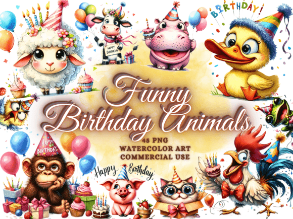 Download Quirky Funny Birthday Clipart Png Bundle - Clipart Collection
