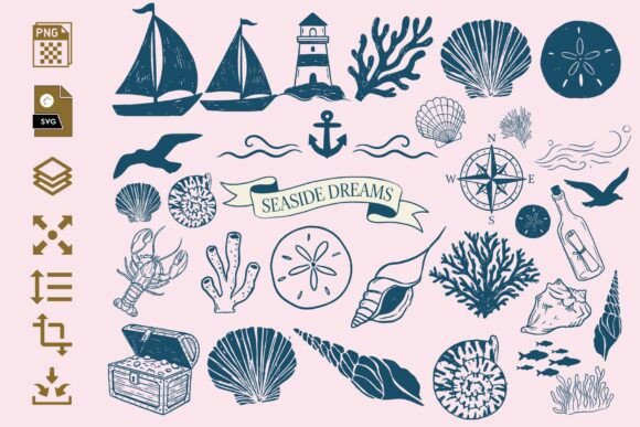 Download Nautical Clipart Set- PNG &amp; SVG Bundle - Clipart Collection