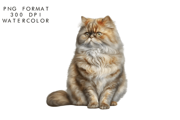 Download Watercolor Persian Cat Clipart - Clipart Collection