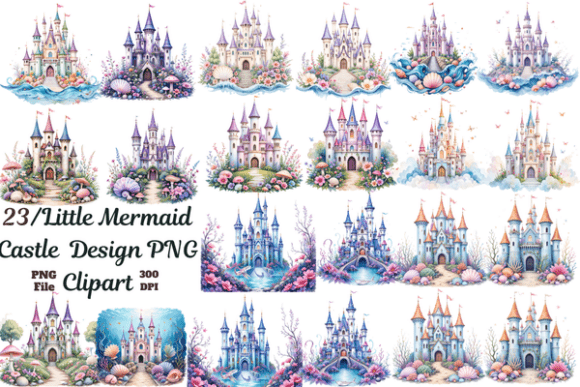 Download Little Mermaid Castle Design PNG Clipart - Clipart Collection