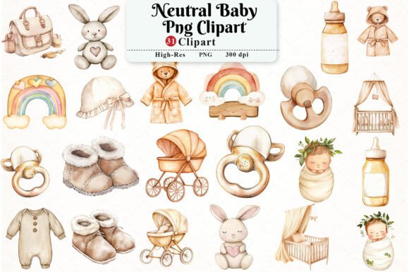 Download Neutral Baby Watercolor Clipart - Clipart Collection