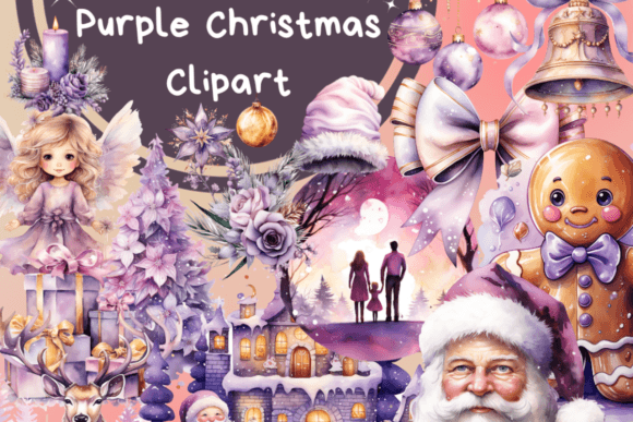 Download Purple Christmas Sublimation Clipart - Clipart Collection