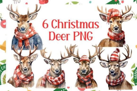 Download Watercolor Christmas Deer Clipart - Clipart Collection