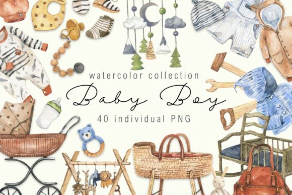 Download Watercolor Baby Boy Clipart - Clipart Collection