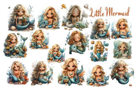 Download Little Girl Mermaid Clipart - Clipart Collection