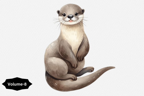 Download Watercolor Otter Clipart Volume –8 - Clipart Collection