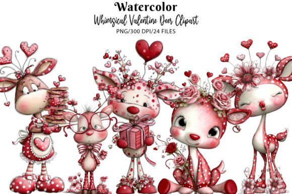 Download Whimsical Valentine Deer Clipart - Clipart Collection