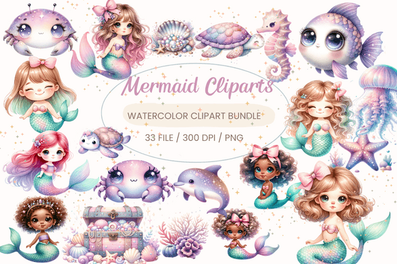 Download Mermaid Watercolor PNG Clipart Sublimati - Clipart Collection