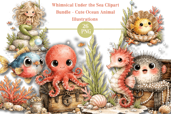 Download Whimsical Under the Sea Clipart - Clipart Collection