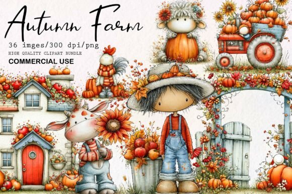 Download Autumn Farm PNG Clipart Bundle - Clipart Collection