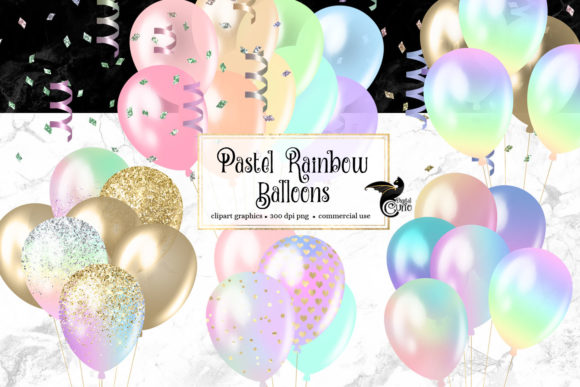 Download Pastel Rainbow Balloons Clipart - Clipart Collection